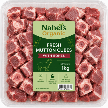 Fresh Mutton Cubes with bones